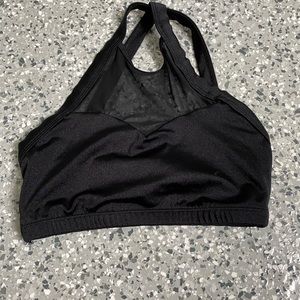 Black Sports Bra with mesh at the top